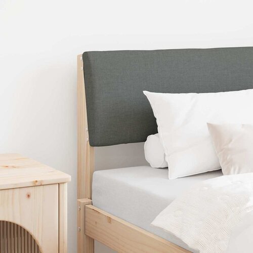 vidaXL Tapecirano vzglavje Temno siva 80 cm Masivno borovo les Cene