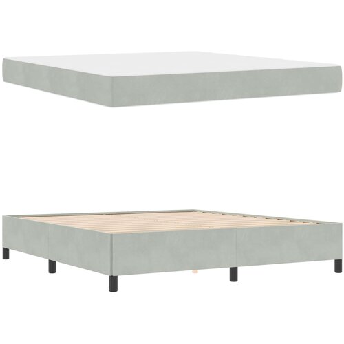  Krevet s opruga kutije Svijetlo siva 180 x 200 cm tkanina Slike