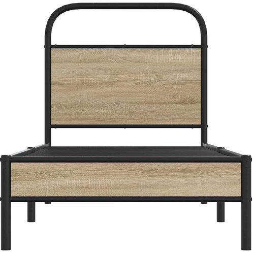 VidaXL Okvir kreveta bez madraca dimljena boja hrasta 75x190 cm drveni Slike