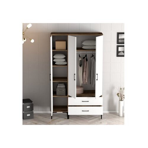 Hanah home kumsal st - walnut, white walnutwhite wardrobe Cene