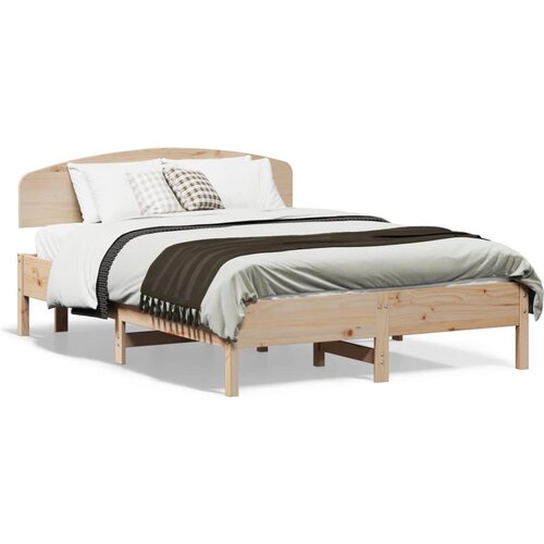  The Living Store Posteljni okvir brez vzmetnice 135x190 cm trdna borovina - Posteljni Okvir, (21450743) Slike