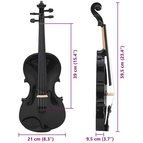 vidaXL Violinski set s gudalom i podbradkom crni 4/4 Cijene