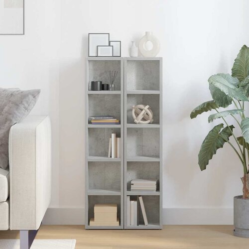  Ormarići za CD-ove 2 kom siva boja betona 21x16x93,5 cm iverica Slike