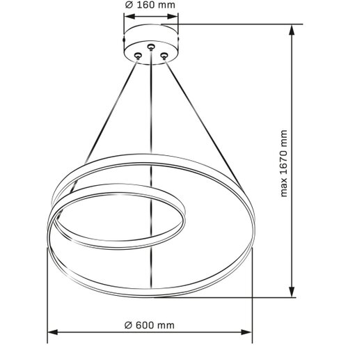  LED luster na sajli ZEFIRA LED/52W/230V 4000K &amp;Oslash; 60 cm antracit Slike
