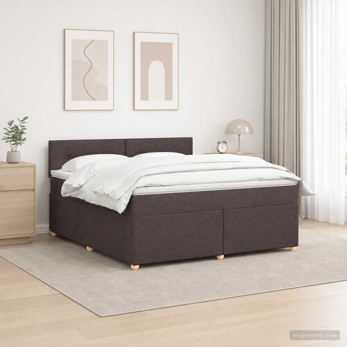 Boxspring krevet s madracem Tamno smeđa 160 x 200 cm Tkanina Slike