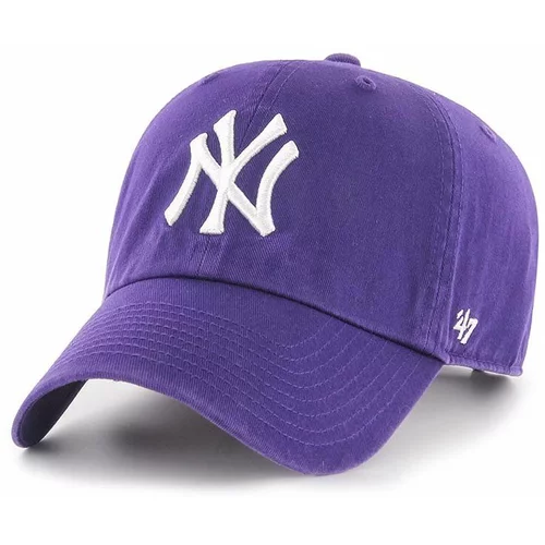47 Brand Bombažna kapa s šiltom MLB New York Yankees vijolična barva