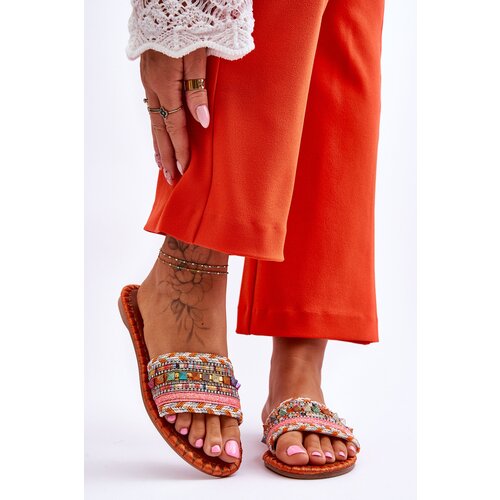 Kesi Lady's decorated slippers orange Bellisa Slike