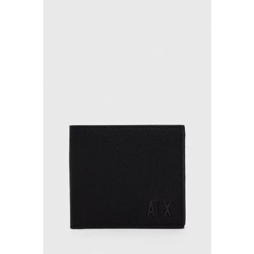 Armani Exchange Usnjena denarnica moški, črna barva