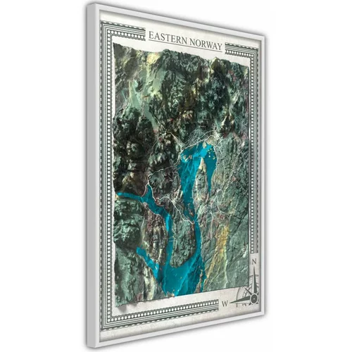  Poster - Raised Relief Map: Eastern Norway 20x30