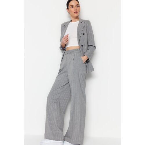 Trendyol Pants - Gray - Wide leg Slike