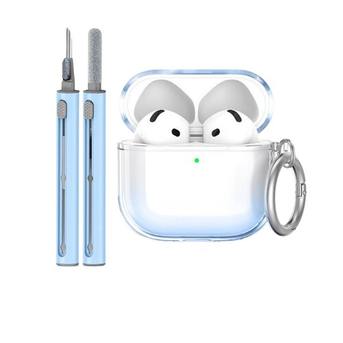 INF Za&scaron;čitni TPU ovitek, združljiv z Apple AirPods 4, s čistilnim peresom in obeskom za ključe Blue, (5000072305) Cene