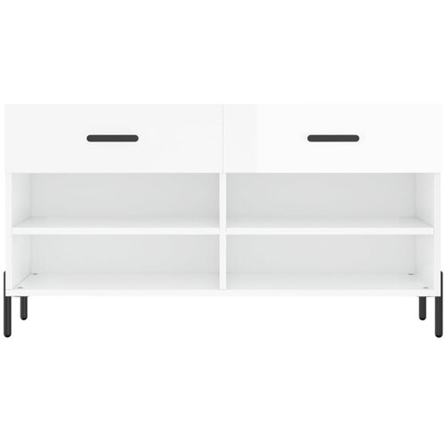  Klupa za cipele sjajna bijela 102x35x55 cm konstruirano drvo Slike