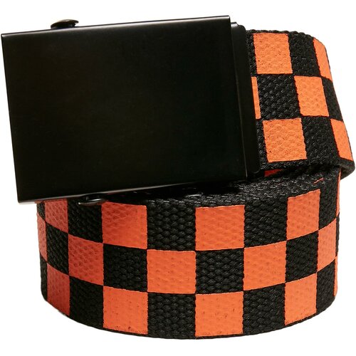 Urban Classics Accessoires Check And Solid Canvas Belt 2-Pack Black/Orange Cene