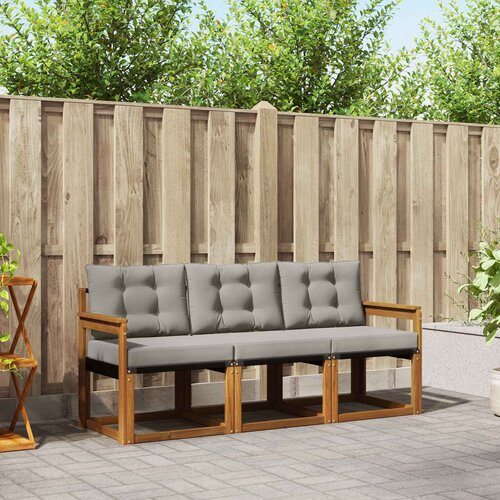  Set vanjskih sofa 3 kom. Prirodna i svijetlo siva Cene