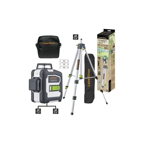 LASERLINER CompactPlane-Laser 3G Set 150 trodimenzionalni laser uklj. torba, uklj. stativ Raspon (maks.): 30 m Cijene