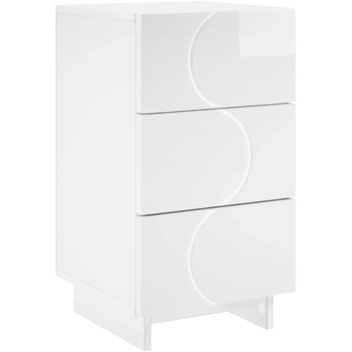  Noćni ormar Bijela visokog sjaja 33 5 x 34 5 x 60 cm - Bijela visokog sjaja 1 Slike