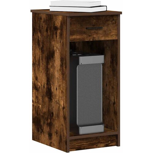 TOWER stalak za računalo s ladicom boja hrasta 35x45x77 cm Slike