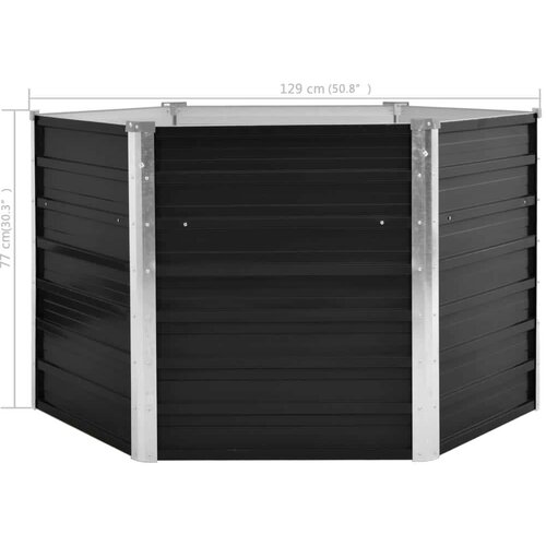 VidaXL Povi&amp;scaron;ena vrtna gredica antracit 129x129x77 cm pocinčani čelik Slike