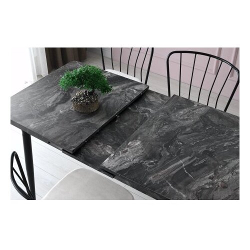  Ay - 1182 Anthracite Extendable Dining Table Cene