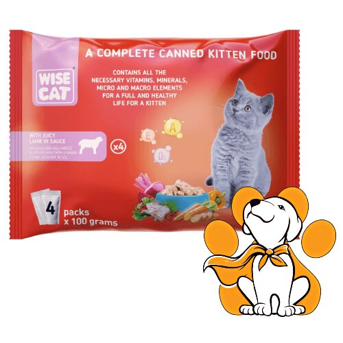 Carpathian Pet Food Wise Kitten Juicy Lamb In Sauce 4x100g, Vlažna Hrana Za Mačiće Cene