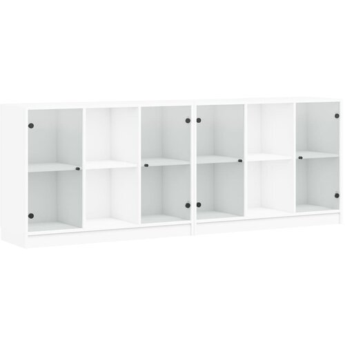 Maison Chic Knjižna omara - Knjižni regal z vrati bela 204x37x75 cm inženirski les, (21724868) Slike