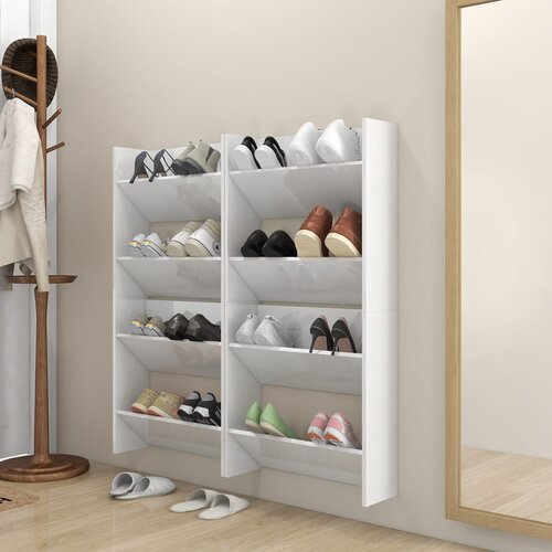 vidaXL Zidni ormarići 4 kom visoki sjaj bijeli 60x18x60 cm od iverice Cene