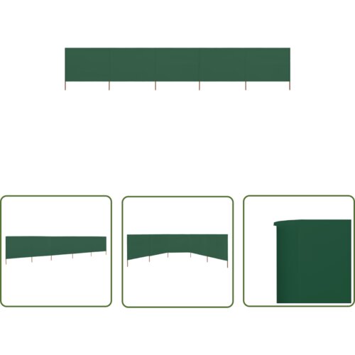  The Living Store 5-panelni vetrobran tkanina 600x120 cm zelen - Vetrobran, (21742573) Cene
