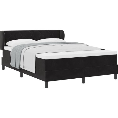 vidaXL Box Spring postelja z vzmetnico Črna 140x200 cm Žamet, (22053068) Cene
