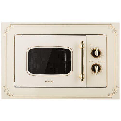 Klarstein Victoria 20, ugradbena mikrovalna pećnica, 20 l, 800 W, ro&amp;scaron;tilj: 1000 W, bjelokost Slike