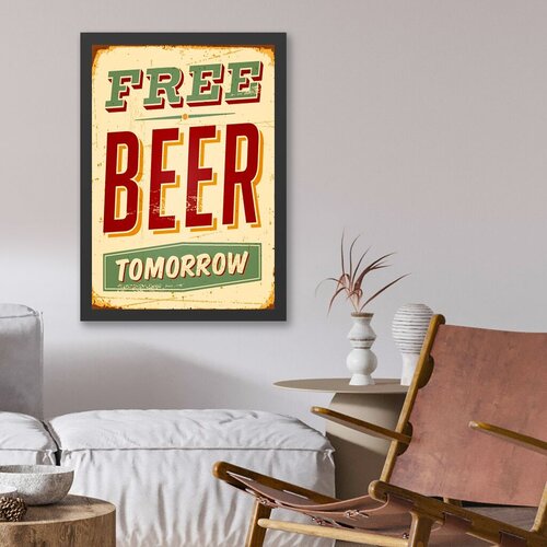 Wallity Uramljena slika Free Beer, 40x55 cm Cijene