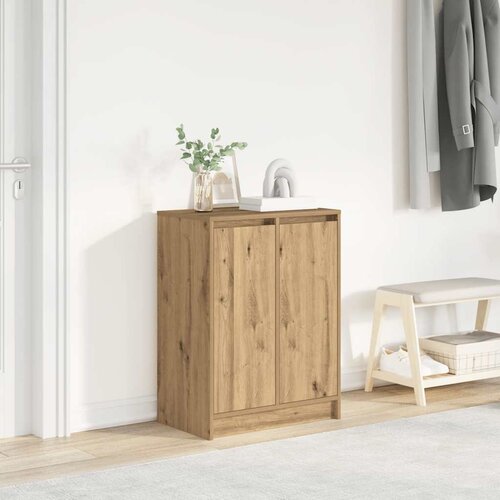 VidaXL Omarica za čevlje artisan hrast 57x34x76 cm inženirski les Slike