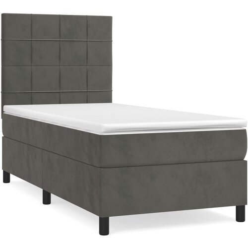 Maison Chic Box spring postelja - Vzmetna postelja z vzmetnico temno siva 100x200 cm žamet SL6965, (21908903) Cene