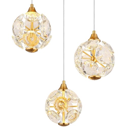 Globo 16047-3H - LED luster na sajli VIRINA LED/24W/230V 3000K zlatna Slike