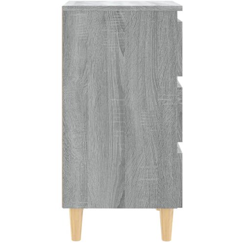  Noćni ormarić s drvenim nogama boja sivog hrasta 40x35x69 cm Slike