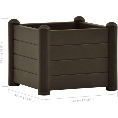  Povi&amp;scaron;ena vrtna gredica PP boja kave 43 x 43 x 35 cm Slike