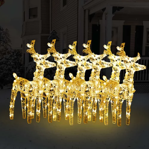 vidaXL Božićni sobovi 6 kom topli bijeli 240 LED žarulja akrilni