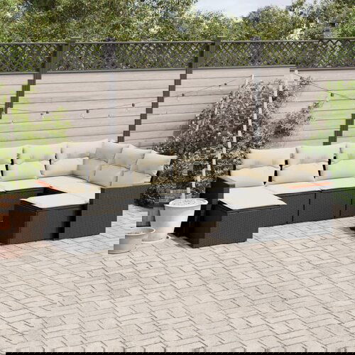  The Living Store Vrtna sedežna garnitura 9-delna z blazinami črn poli ratan - Vrtna Sedežna Garniture, (21478353) Cene