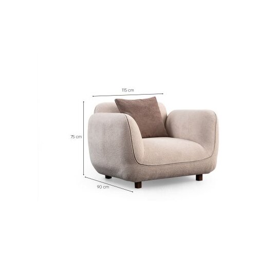 Atelier Del Sofa Fotelja Pavia, 115x90x75 cm, Krem Slike