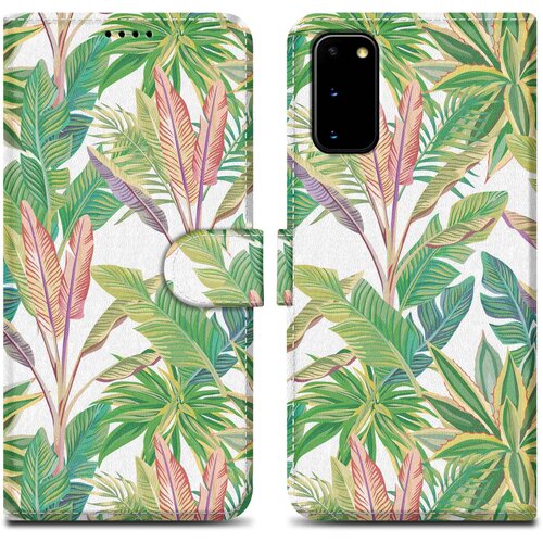 Cadorabo Ohi&amp;scaron;je, združljiv s Samsungom - Design Green Rainforest &amp;scaron;t. 8 - Za&amp;scaron;čitni pokrov z magnetnim zapiranjem, funkcijo stojala in režo za kartico, (20592037) Slike