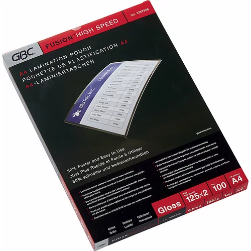 Gbc Folija za plastificiranje HighSpeed™, sijajna, debelina folije 125 µm, DE 100 kosov, za format A4