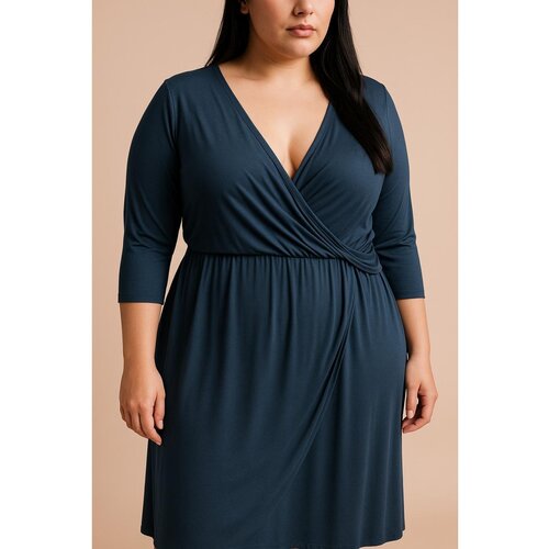 Fenzy Plus Size Haljina Od Viskoze, Tamnoplava Slike