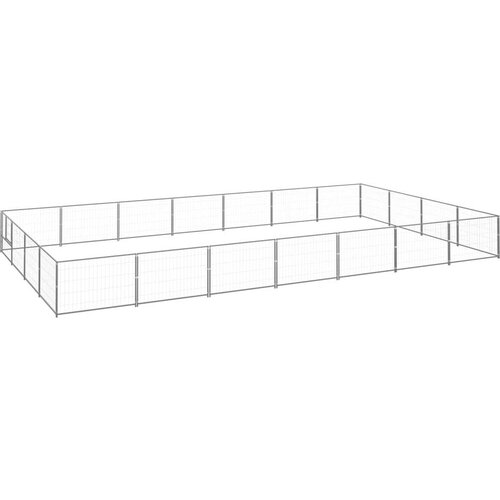  Kavez za pse srebrni 28 m&amp;sup2; čelični Slike
