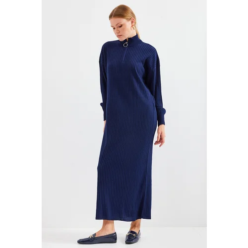 Bigdart 15839 Full-length Knitwear Dress - D.Navy Blue