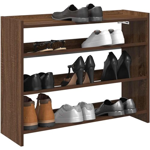 vidaXL Regal za čevlje rjav hrast 80x25x62 cm inženirski les Cene
