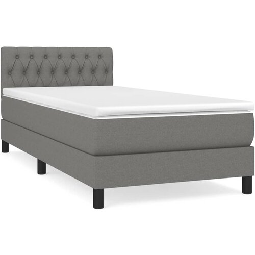 Maison Chic Box spring postelja - Vzmetna postelja z vzmetnico temno siva 90x190 cm blago SL12889, (21900499) Cene
