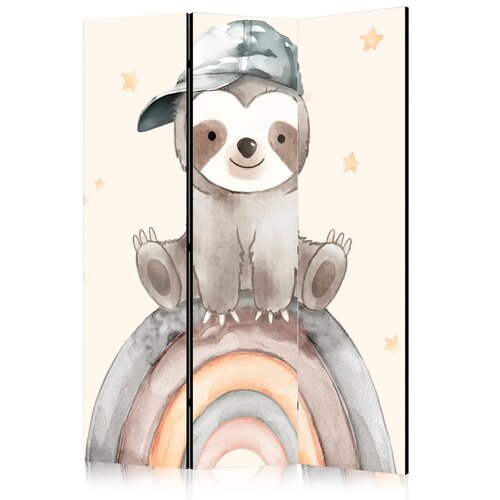  Paravan - Happy Sloth - Sloth in Muted Colors - Wearing a Cap - Sitting on a Rainbow Among the Stars 135x172 Akustični Cijene