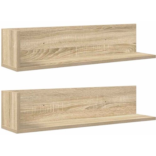 vidaXL Stenske police 2 kosa sonoma hrast 75x16,5x16,5 cm inž. les Cene