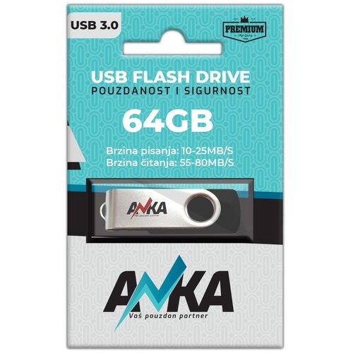  USB FLASH DRIVE METAL 64GB 3.0 WS 10-25MB/S RS 55-80MB/S ANKA Cijene