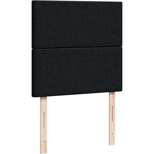 VidaXL Krevet s oprugama i madracem crni 100 x 200 cm od tkanine Slike