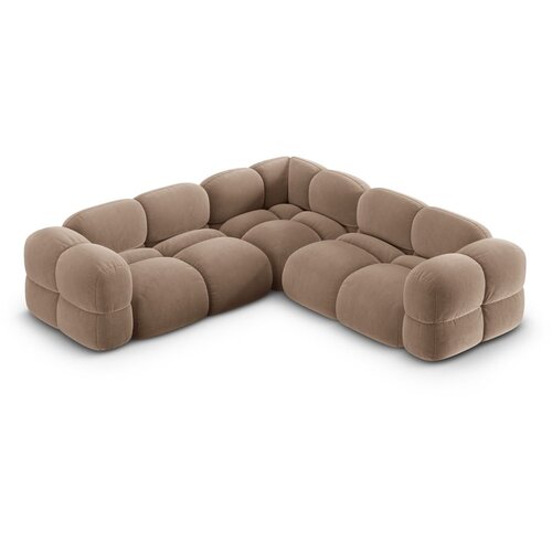 Cosmopolitan Design Rjava žametna kotna sedežna garnitura Loretto &amp;ndash; Slike